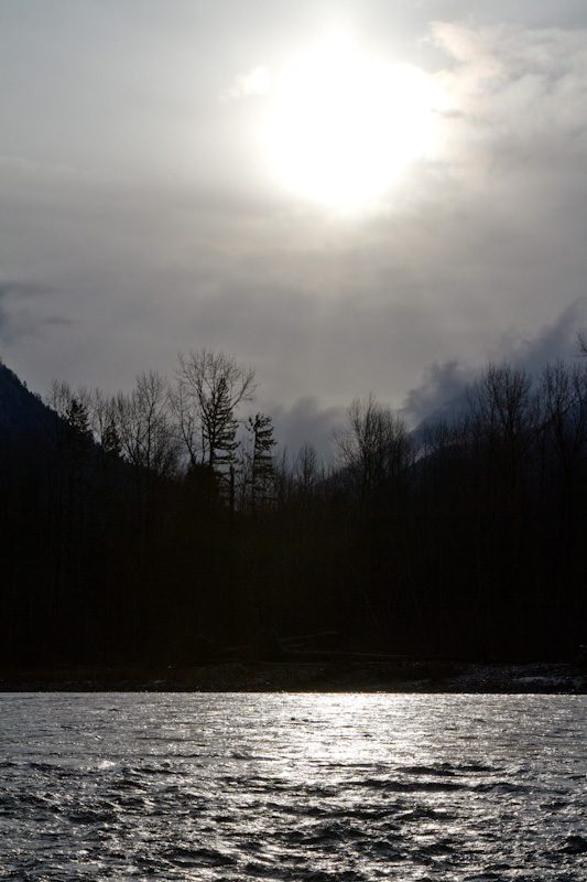 Sun Above The Skagit River