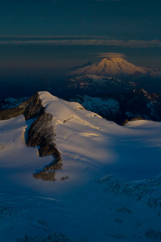 Eldorado Peak And Mount Baker At Sunrise