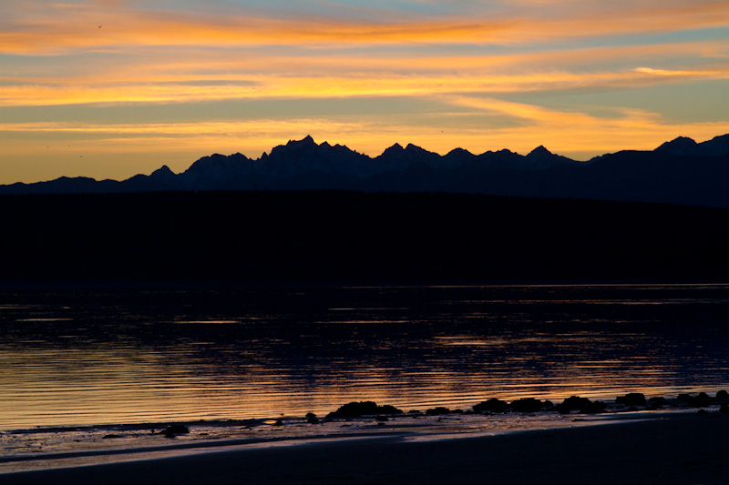 Olympic Mountains And Hood Canal At Sunset
