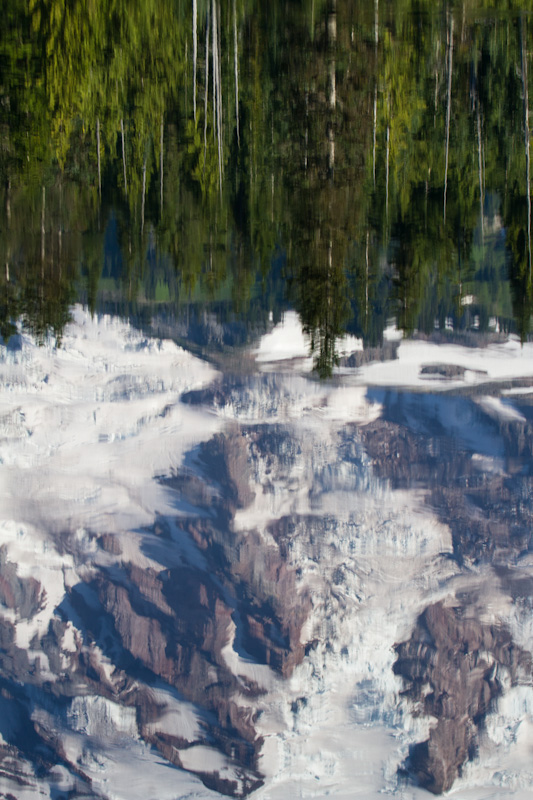 Reflection Of Mount Rainier In Bench Lake