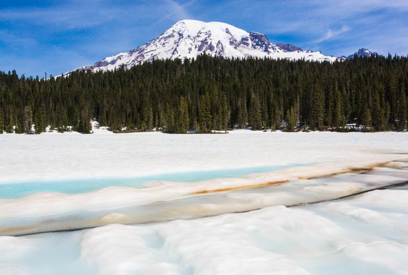 Mount Rainier and Frozen Reflection Lake