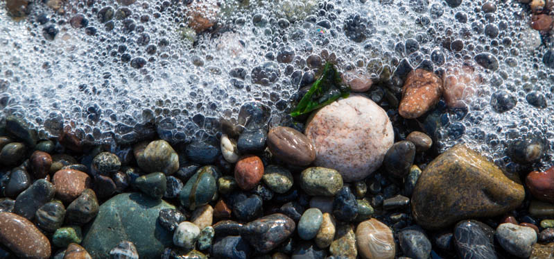 Wave Hitting Beach Pebbles