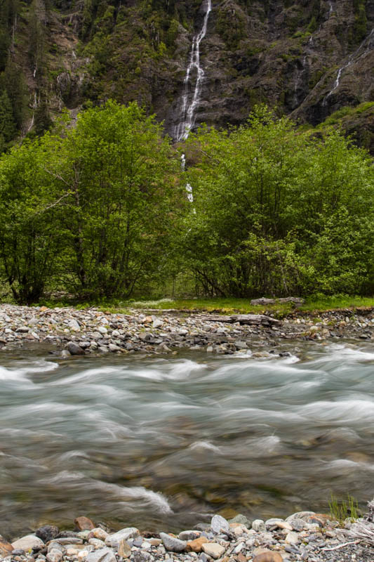 Waterfall And The Quinalt River